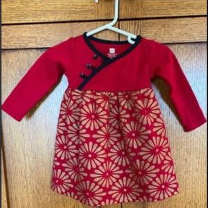 🌷Tea Collection Red Sparkle Wrap Dress 6-12 month
